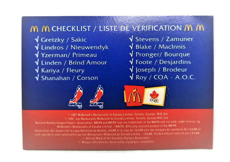 1998 McDonalds Team Canada Olympic Hockey Medallion Pack (Lot of 6) - Image 3