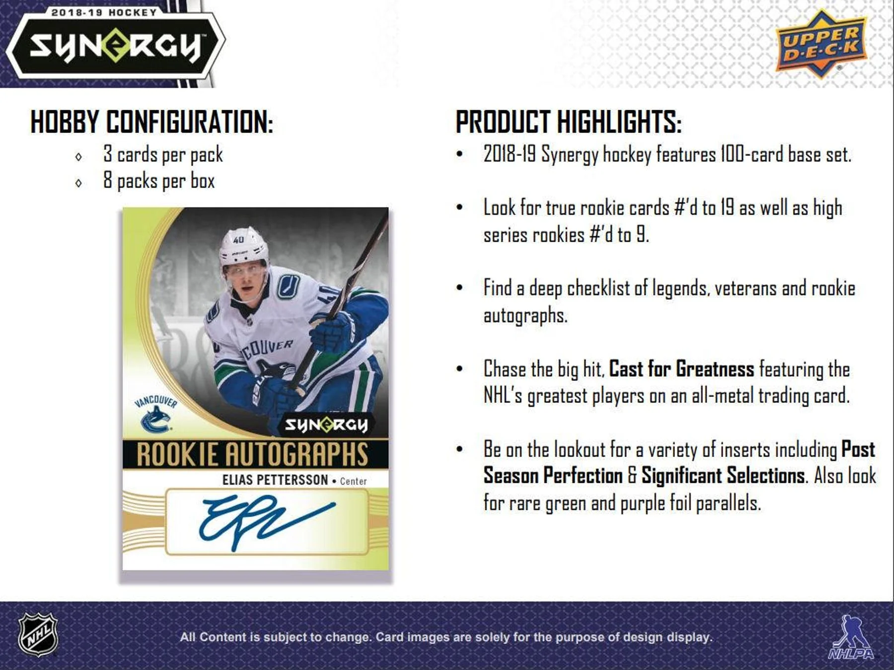 2018-19 Upper Deck Synergy Hockey Hobby Box - Image 2