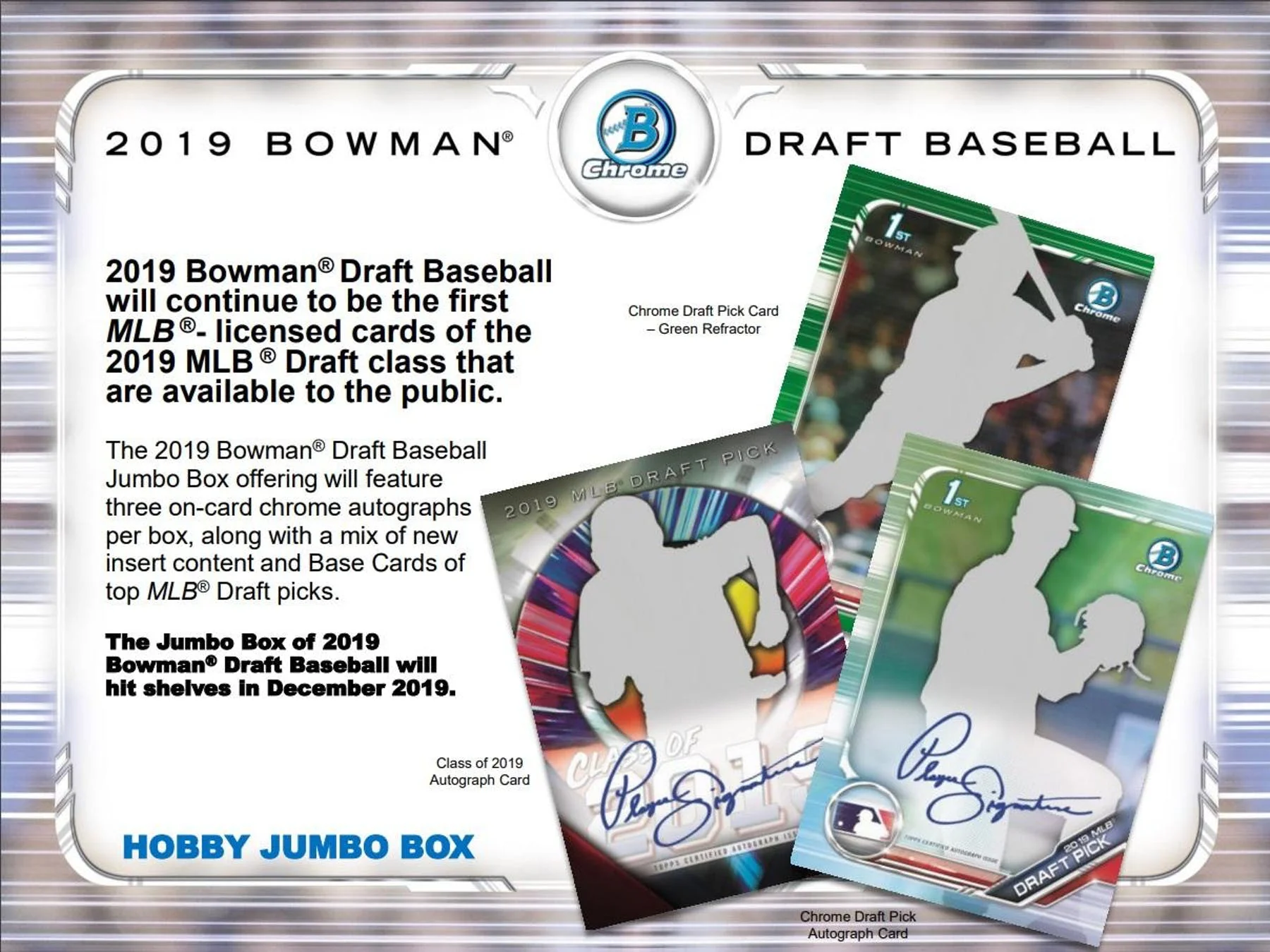 2019 Bowman Draft Baseball Hobby Jumbo Box - Image 3