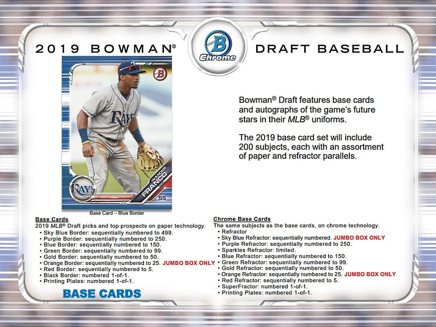 2019 Bowman Draft Baseball Hobby Jumbo Box - Image 4