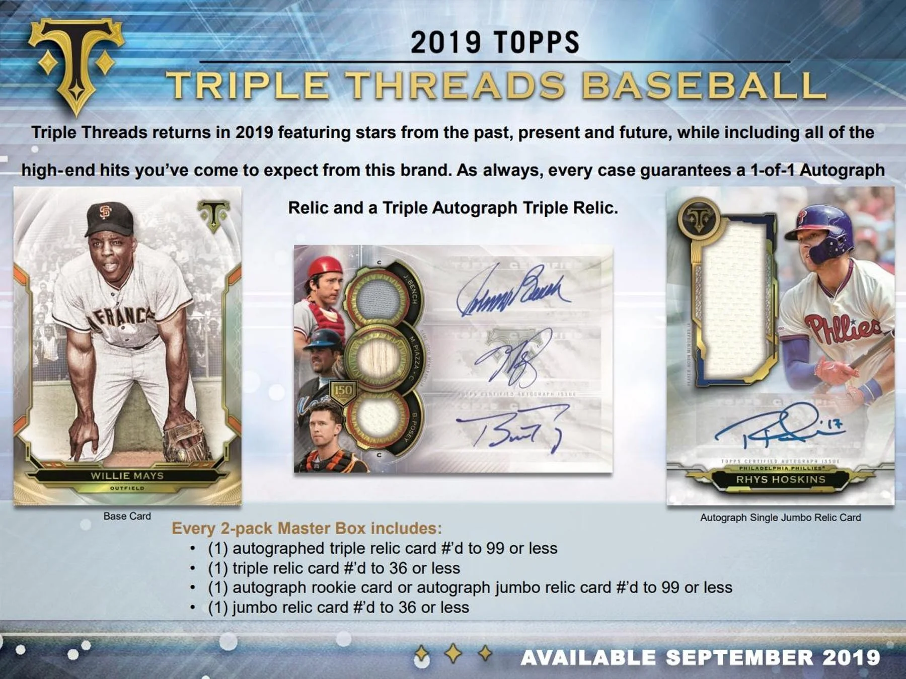2019 Topps Triple Threads Baseball Hobby Box - Image 3
