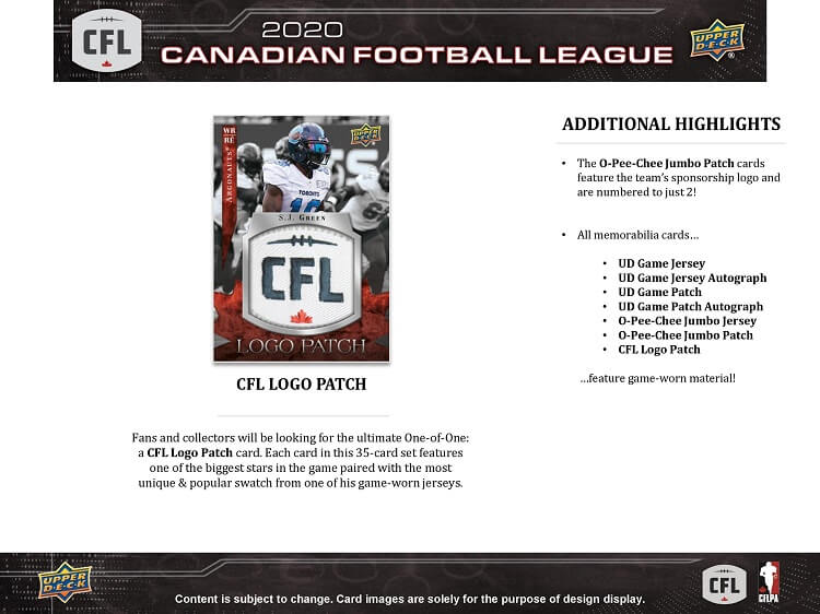 2020 Upper Deck CFL Football Hobby Box - Image 3