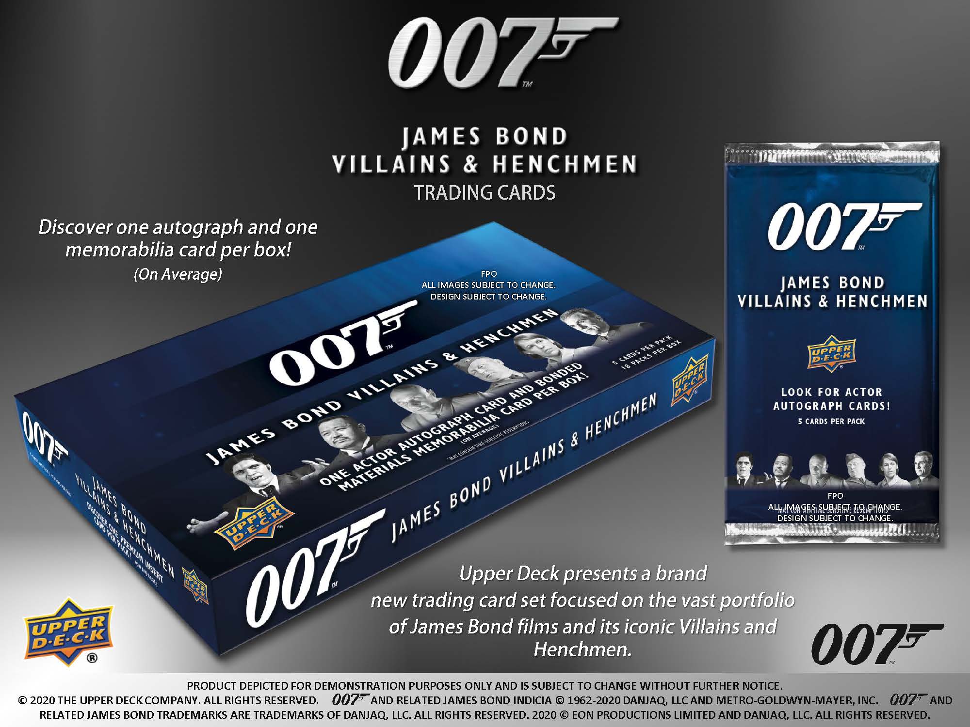 2020 Upper Deck James Bond 007 Villains & Henchmen Trading Cards Box - Image 3