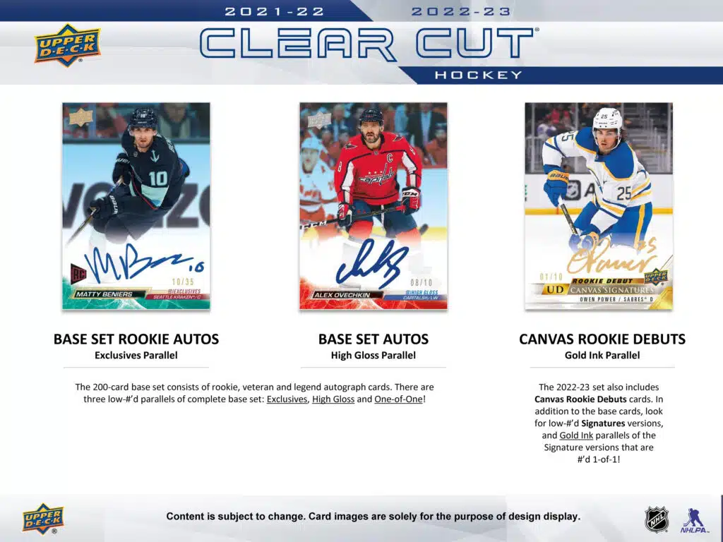 2021-22 & 2022-23 Upper Deck Clear Cut Hockey Hobby Box Master Case (30 boxes per Master) - Image 4