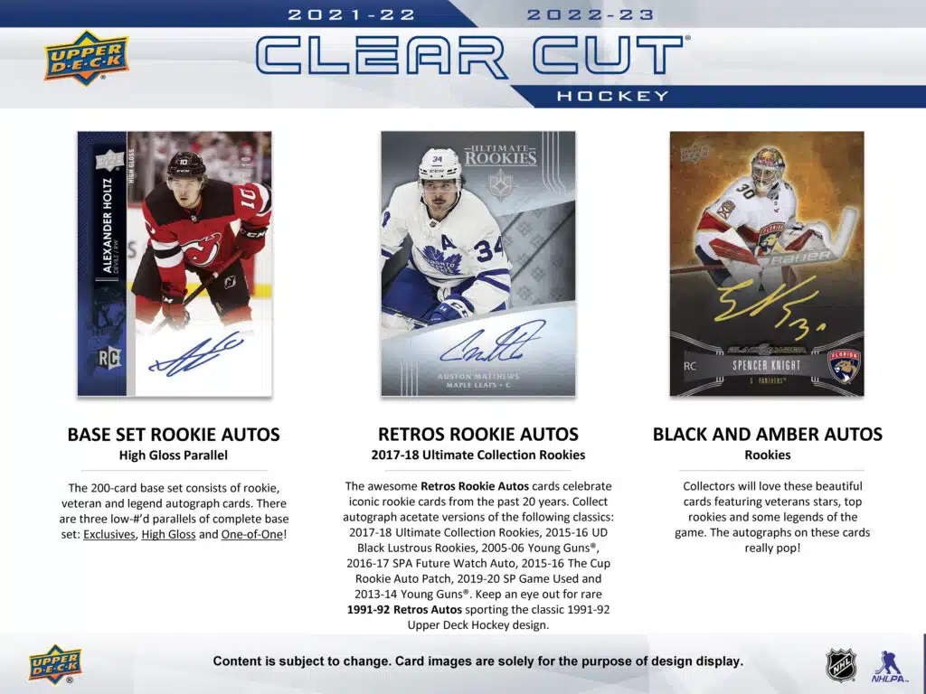 2021-22 & 2022-23 Upper Deck Clear Cut Inner Case (15 boxes per Inner) - Image 2