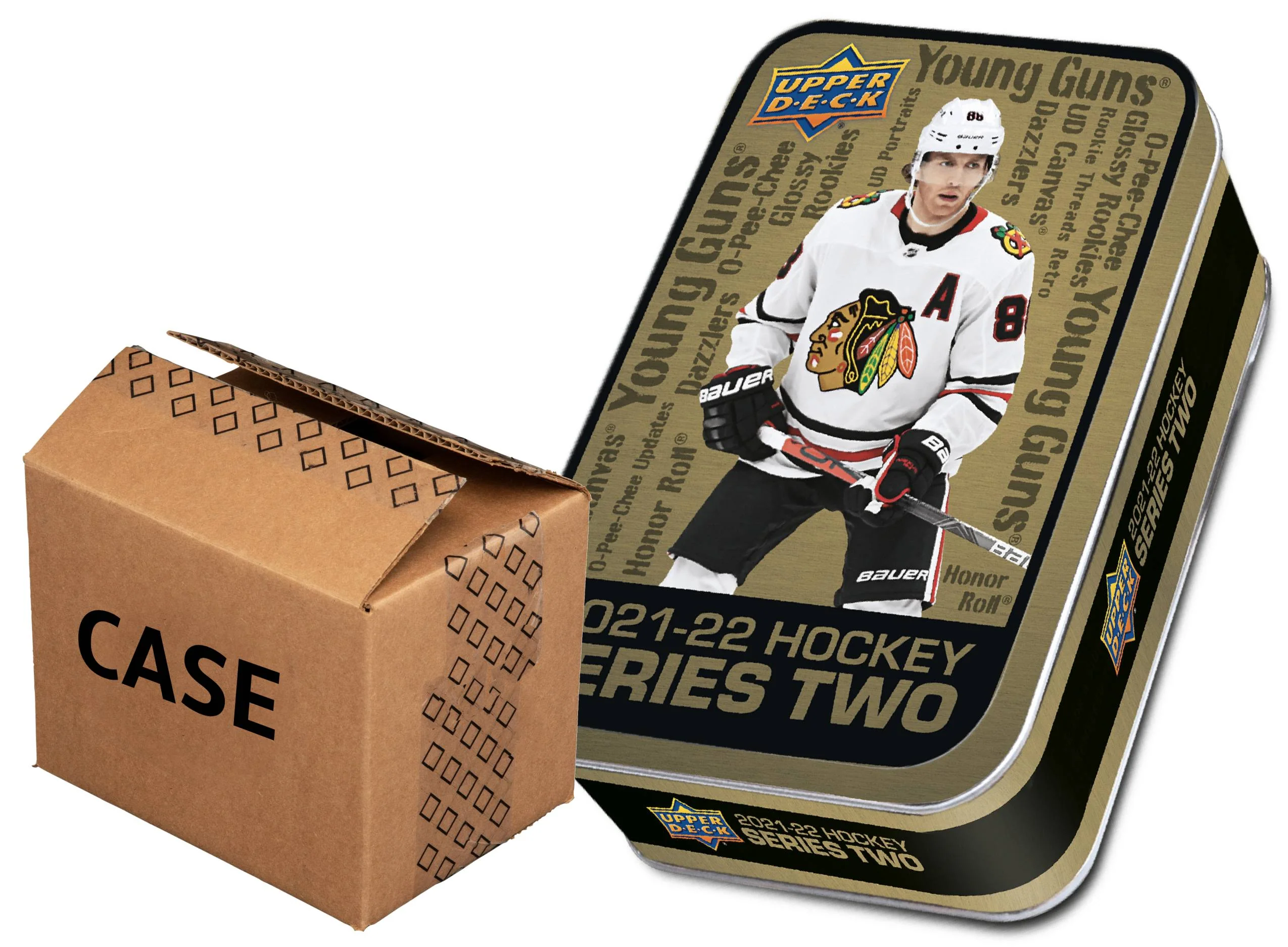 2021-22 Upper Deck Series 2 Hockey Tin Case (Case of 12 Tins)