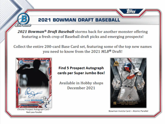 2021 Bowman Draft Baseball Super Jumbo Box - Image 2