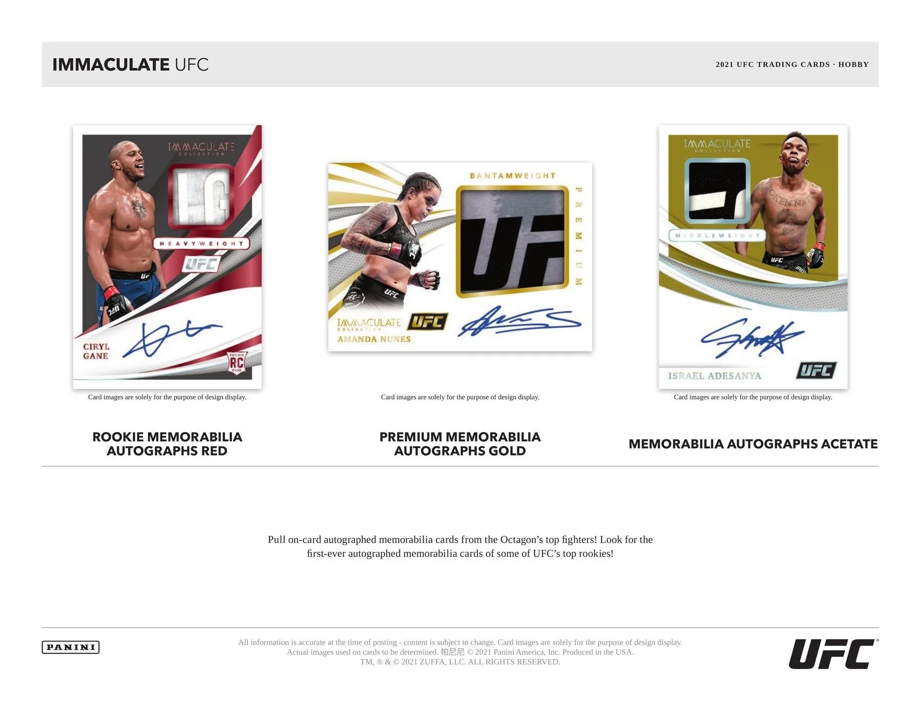 2021 Panini Immaculate UFC Hobby Box - Image 6