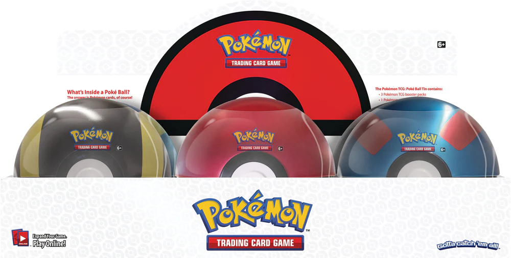 2021 Pokemon Poke Ball Tin Winter Case (Case of 6 Poke Balls)