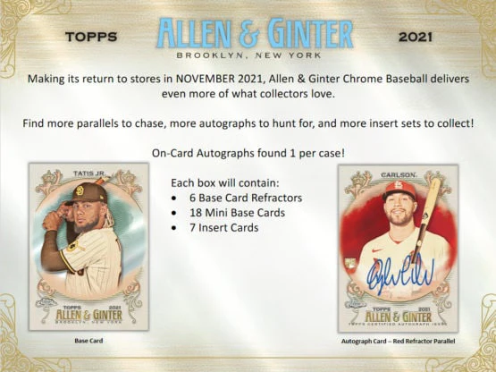 2021 Topps Allen & Ginter Chrome Baseball Hobby Box - Image 4
