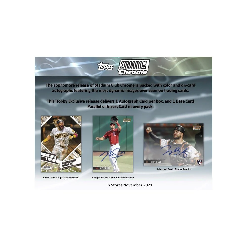 2021 Topps Stadium Club Chrome Baseball Hobby Box - Image 3