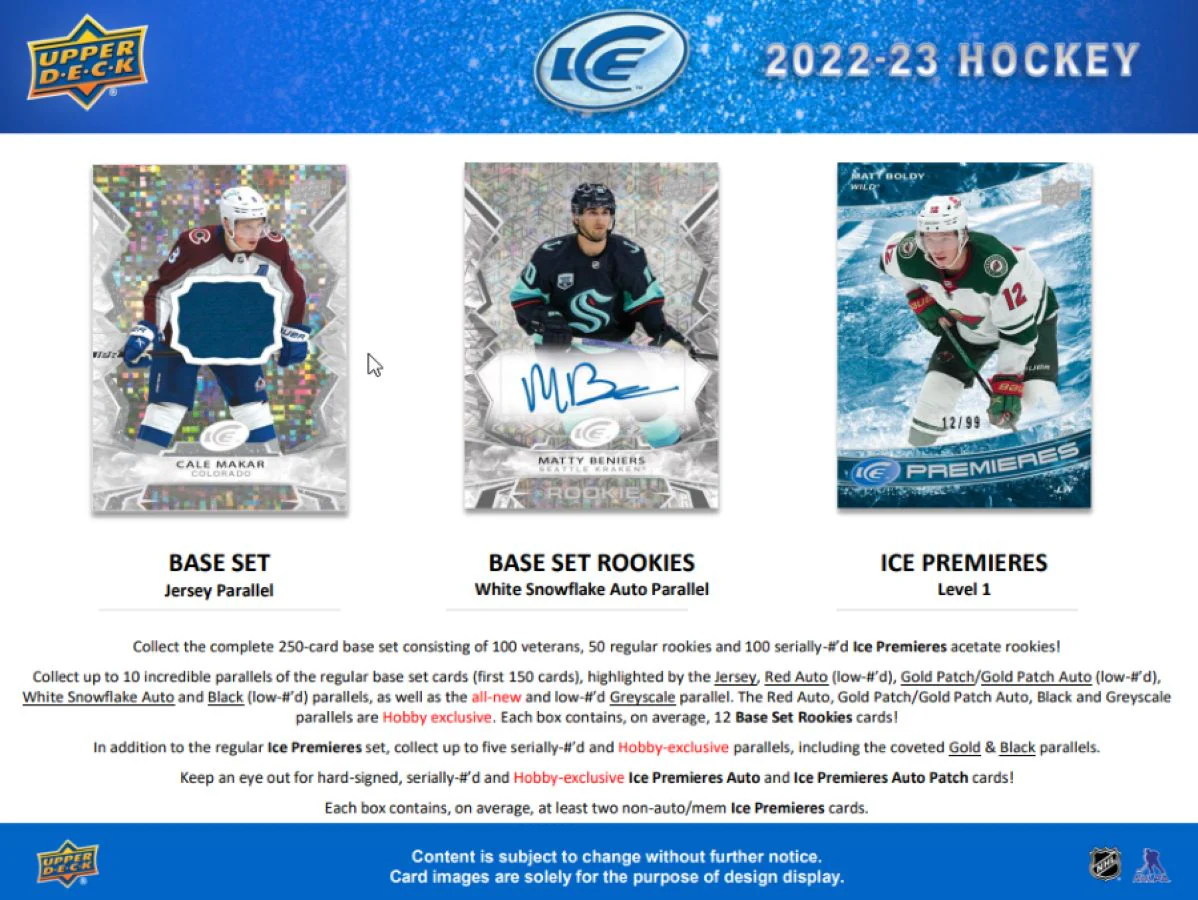 2022-23 Upper Deck Ice Hockey Hobby Box - Image 3