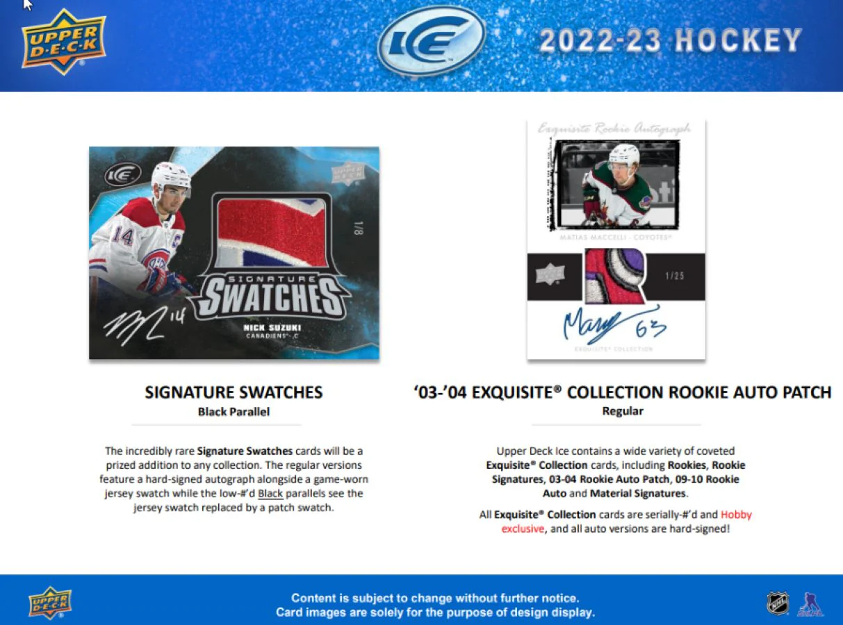 2022-23 Upper Deck Ice Hockey Hobby Box - Image 5