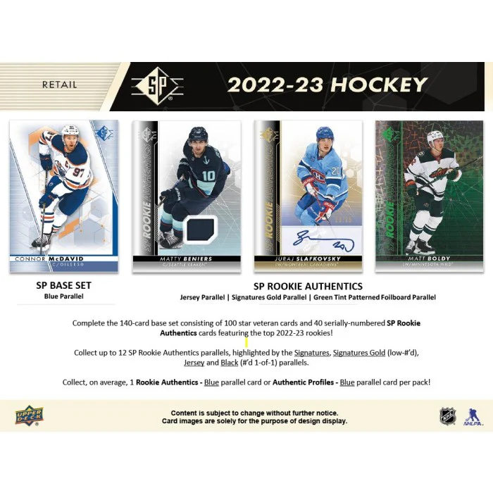 2022-23 Upper Deck SP Hockey Blaster Box - Image 3