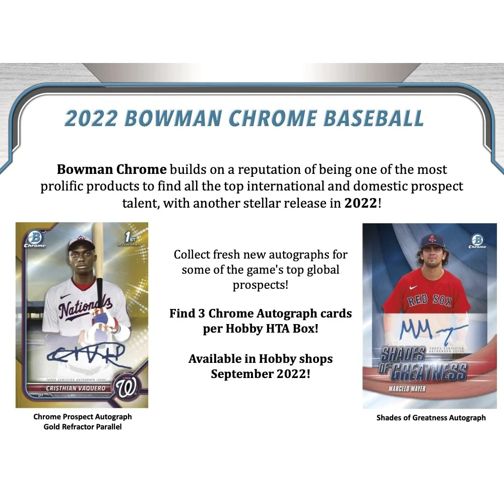 2022 Bowman Chrome Baseball Jumbo Box - Image 2