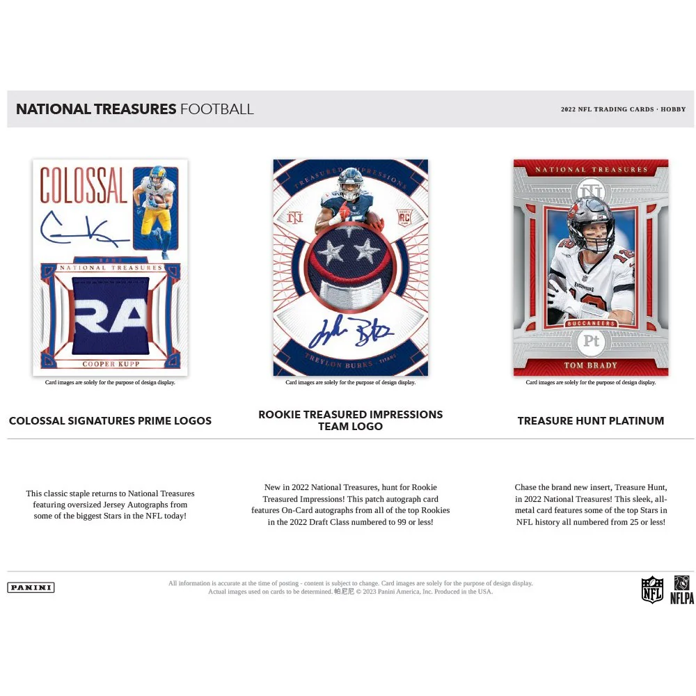2022 Panini National Treasures Football Hobby Box - Image 3