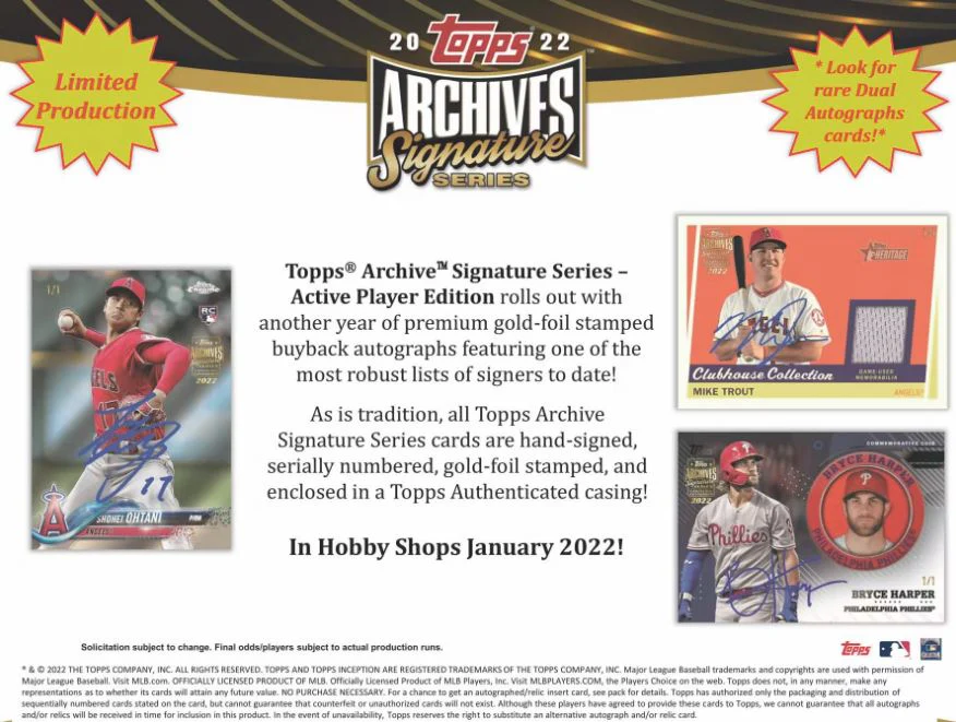 2022 Topps Archives Signature Series Baseball Hobby Box - Image 3