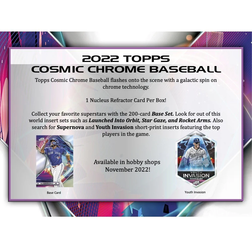 2022 Topps Cosmic Chrome Baseball Hobby Box - Image 2
