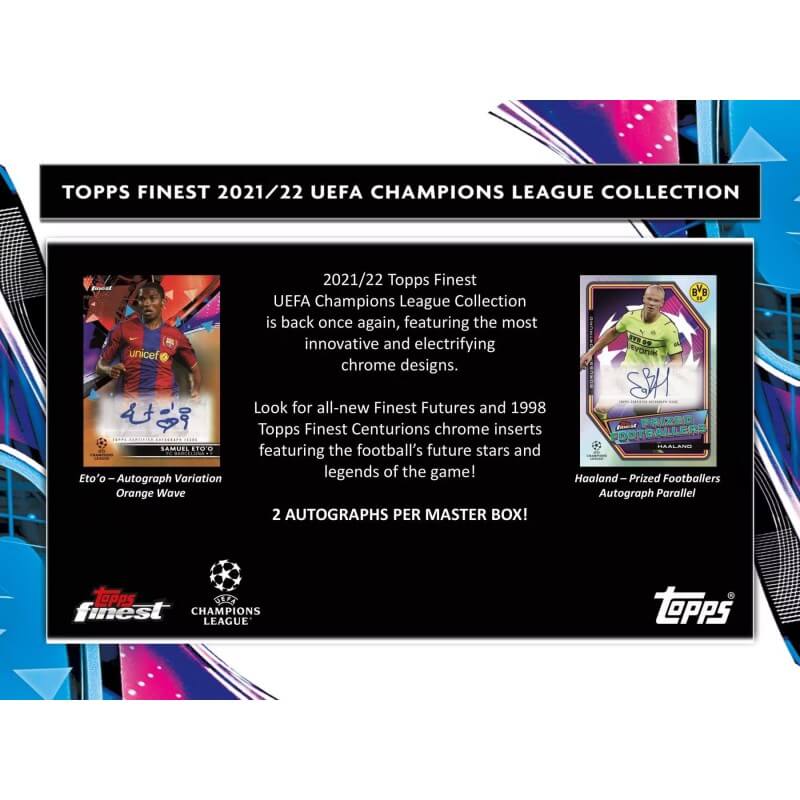 2022 Topps Finest UEFA Champions League Soccer Sealed Hobby Box - Image 2