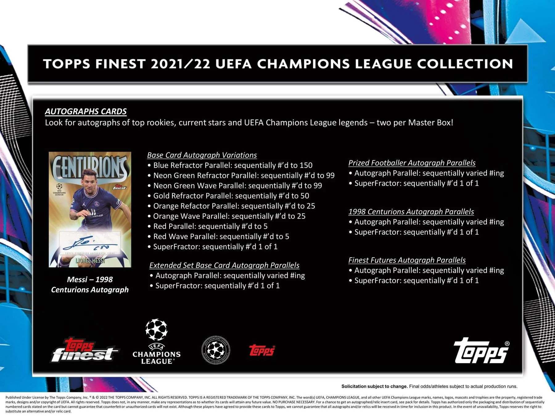 2022 Topps Finest UEFA Champions League Soccer Sealed Hobby Box - Image 4