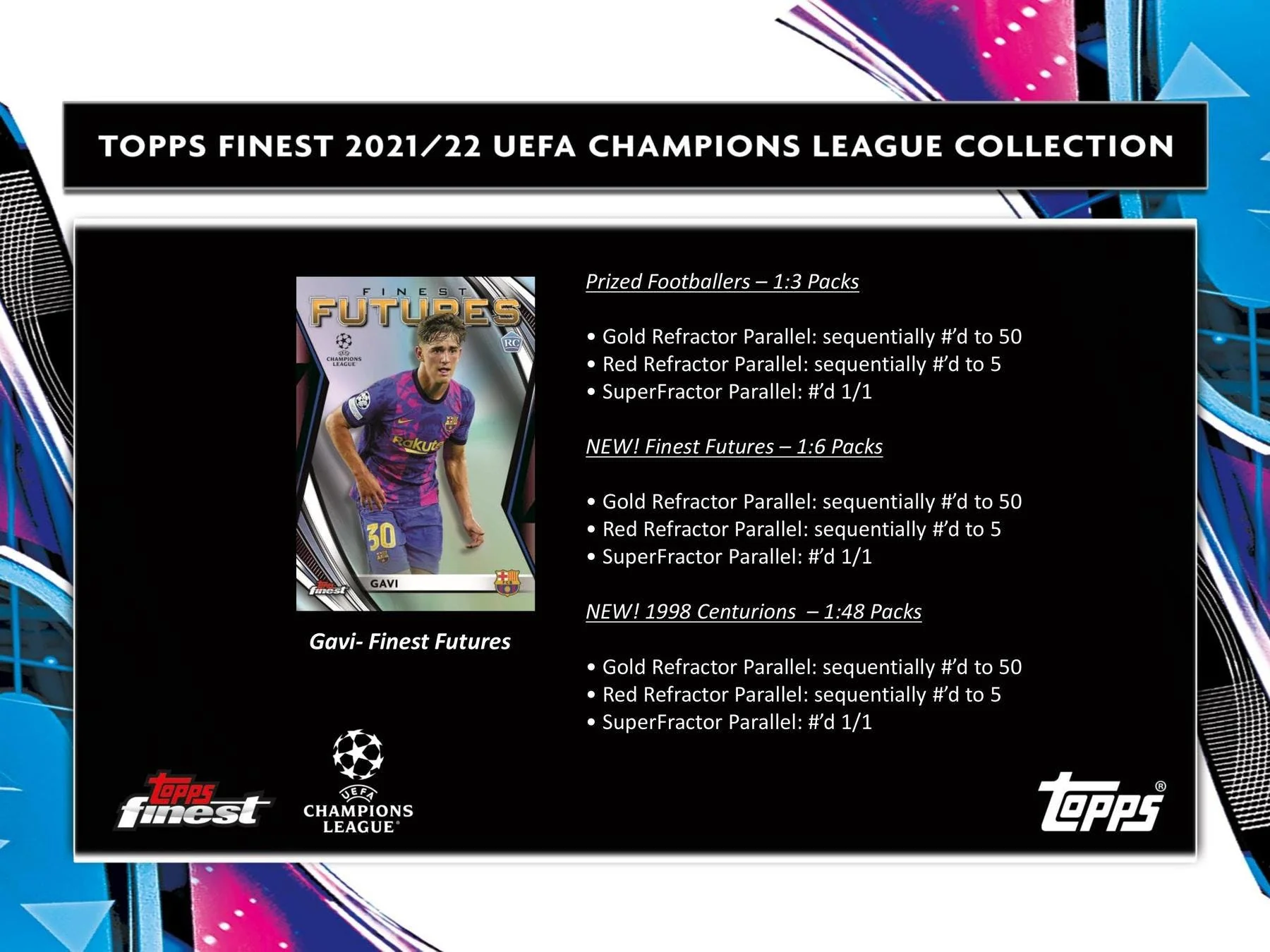 2022 Topps Finest UEFA Champions League Soccer Sealed Hobby Box - Image 5