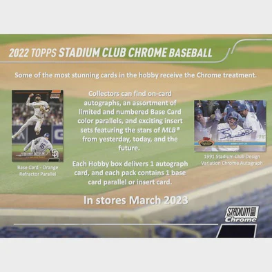 2022 Topps Stadium Chrome Baseball Hobby Box - Image 2