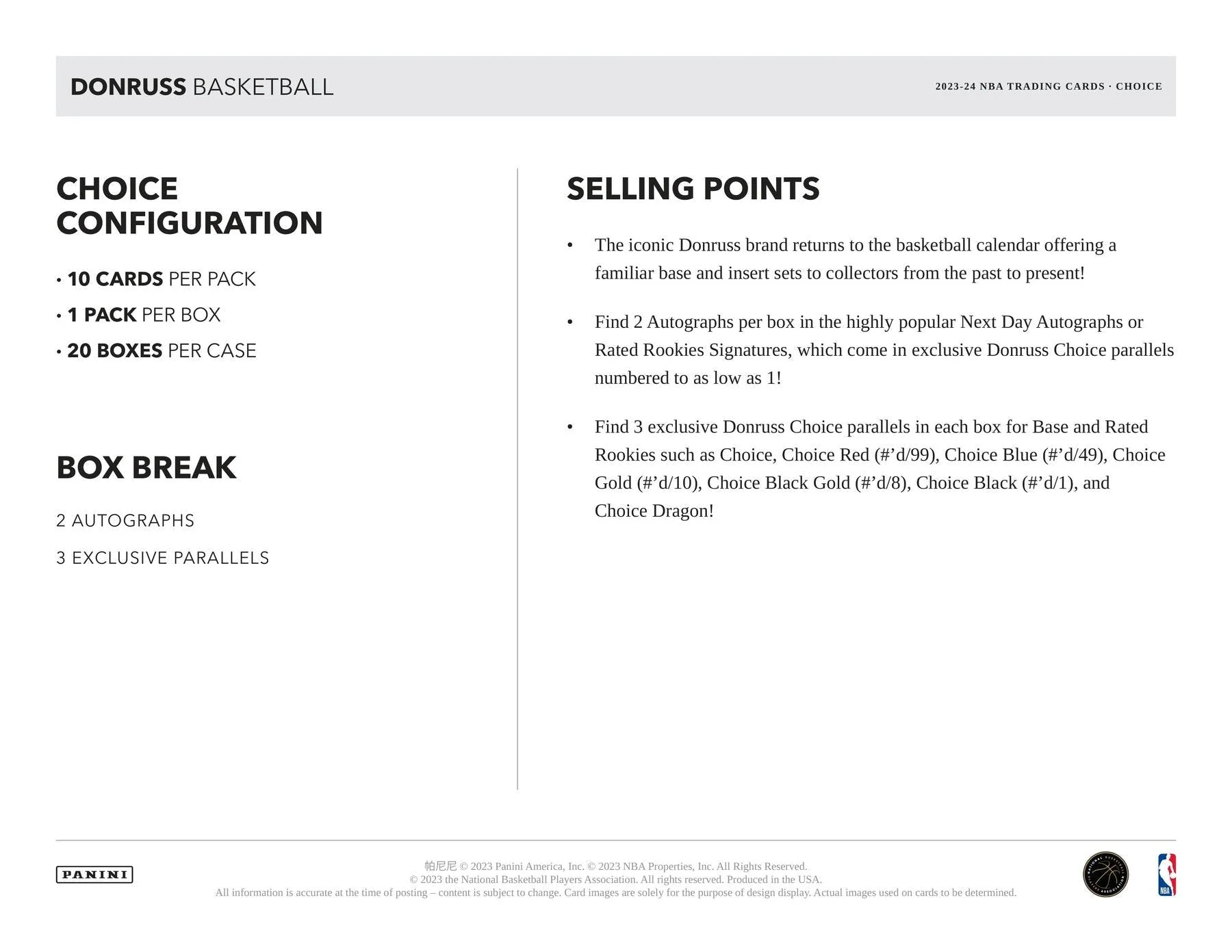 2023-24 Panini Donruss Choice Basketball Hobby Box - Image 6