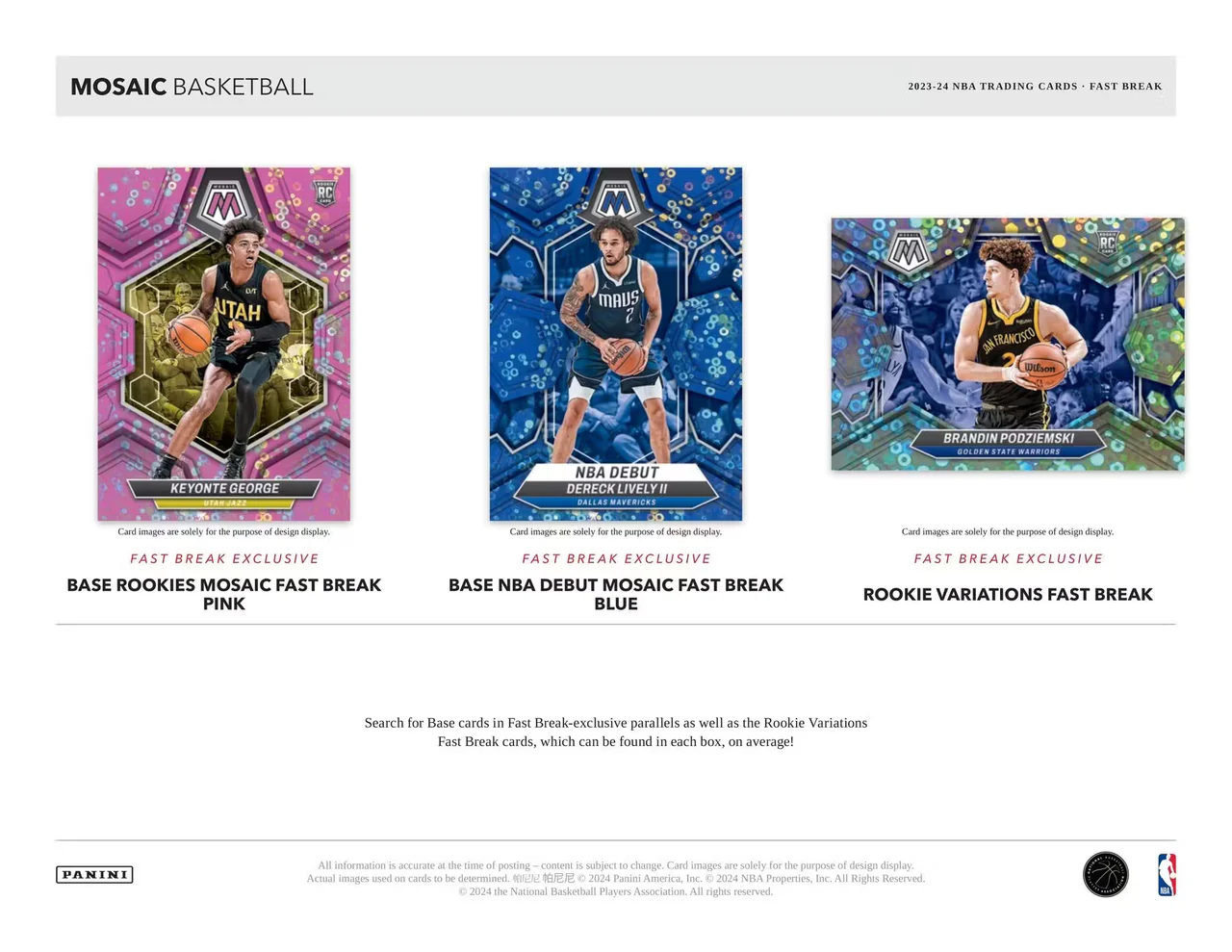 2023-24 Panini Mosaic Basketball Fast Break Hobby Box - Image 4