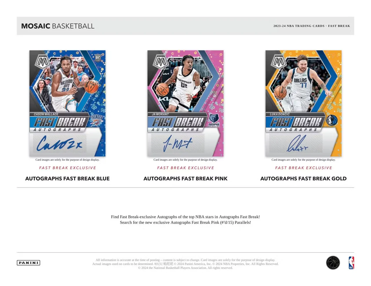 2023-24 Panini Mosaic Basketball Fast Break Hobby Box - Image 5