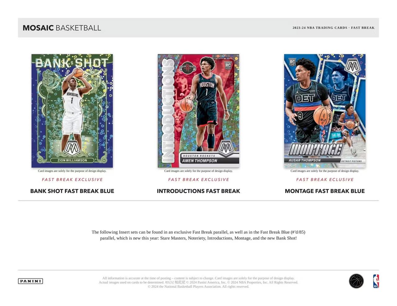 2023-24 Panini Mosaic Basketball Fast Break Hobby Box - Image 6