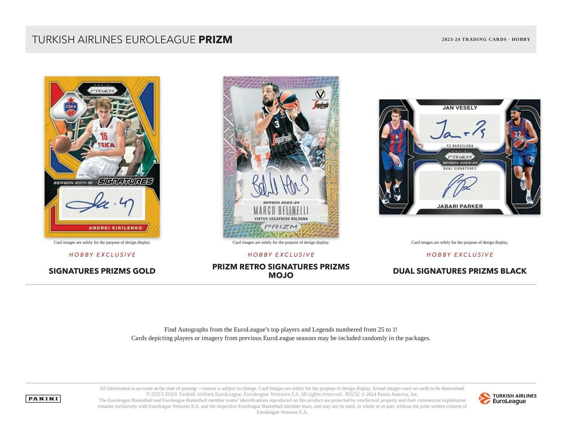 2023-24 Panini Prizm Turkish Airlines EuroLeague Basketball Hobby Box - Image 3