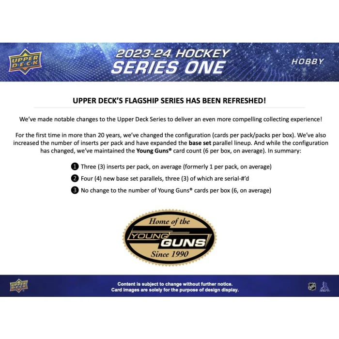2023-24 Upper Deck Series 1 Hockey Hobby Box - Image 3