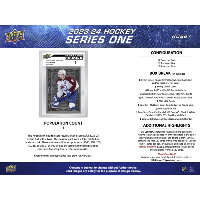 2023-24 Upper Deck Series 1 Hockey Hobby Box - Image 7