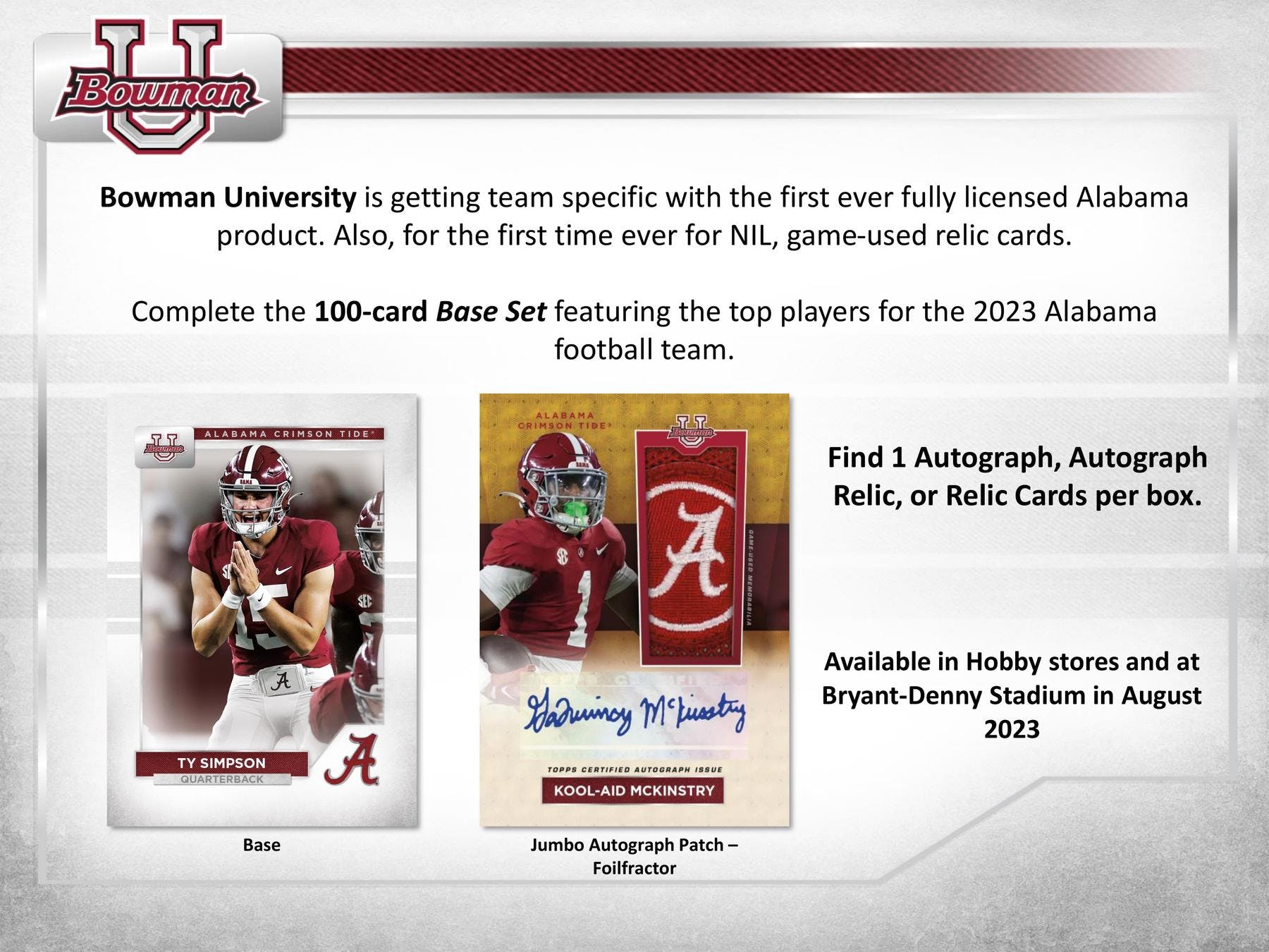 2023 Bowman University Alabama Football Hobby Box