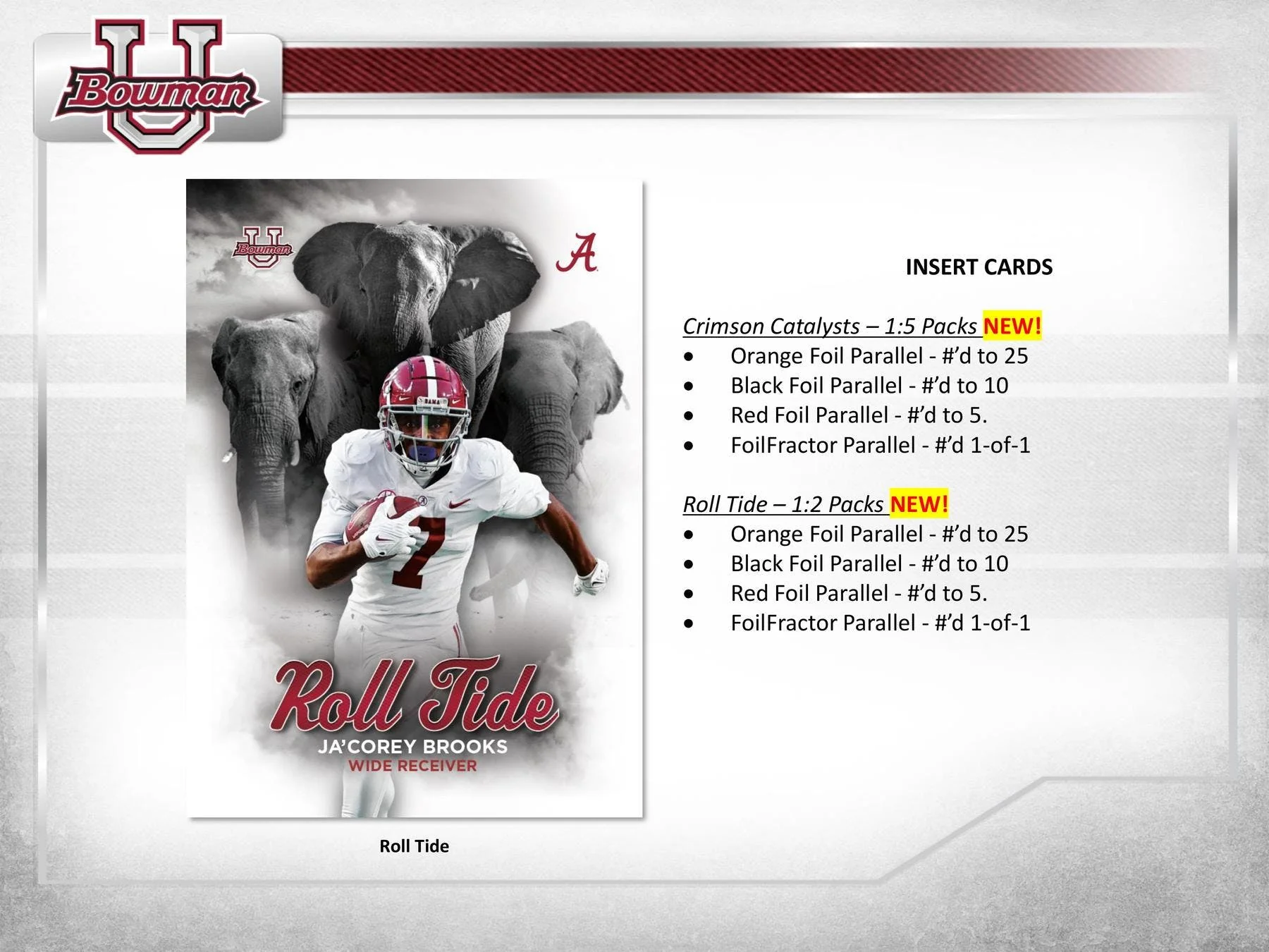 2023 Bowman University Alabama Football Hobby Box - Image 3