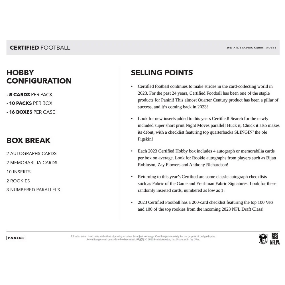 2023 Panini Certified Football Hobby Box - Image 6