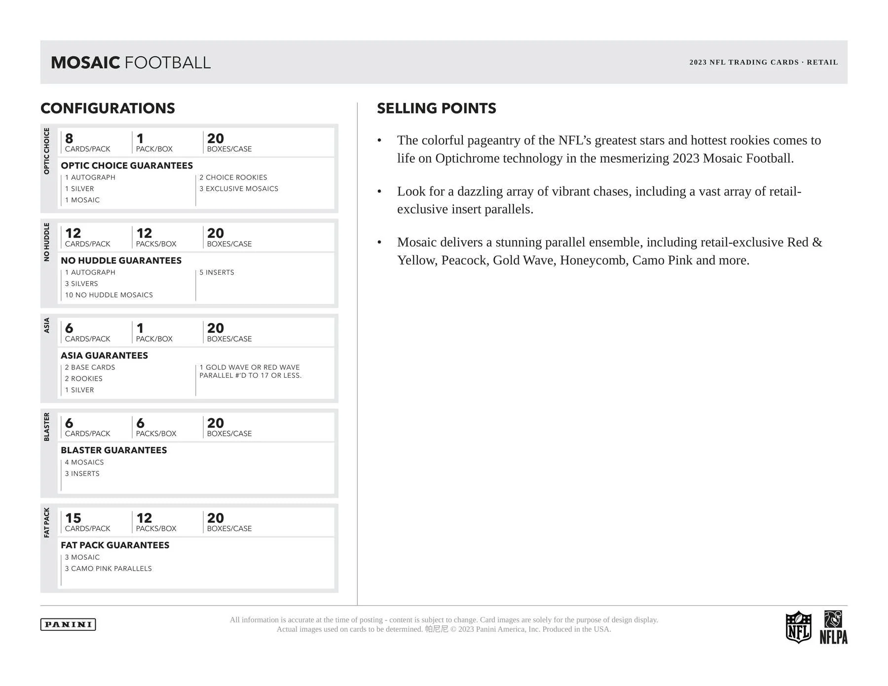 2023 Panini Mosaic Choice Football Hobby Box - Image 3