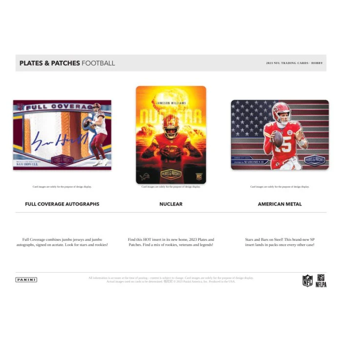 2023 Panini Plates and Patches Football Hobby Box - Image 3