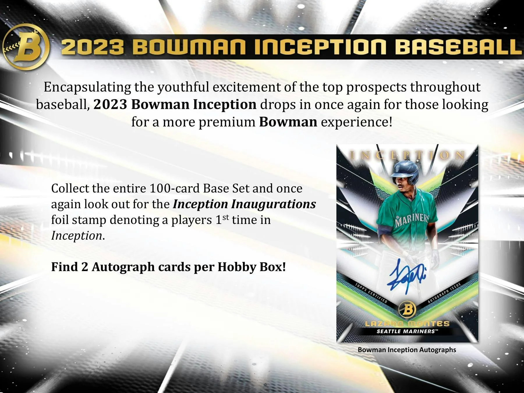 2023 Topps Bowman Inception Baseball Hobby Box - Image 3
