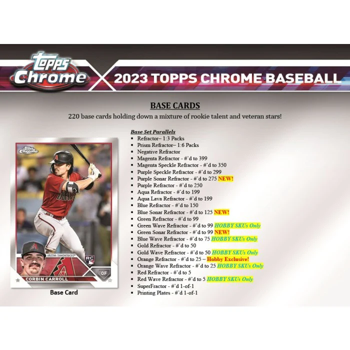 2023 Topps Chrome Baseball Hobby Box - Image 3