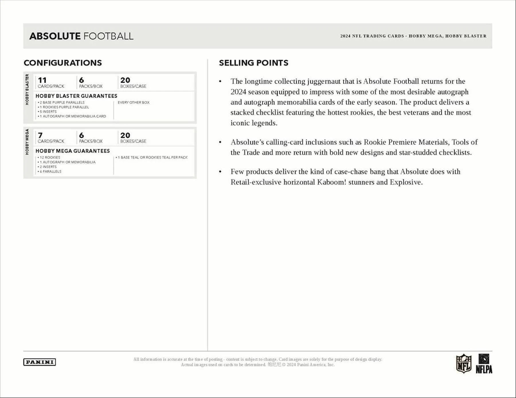 2024 Panini Absolute Football Hobby Mega Box - Image 7