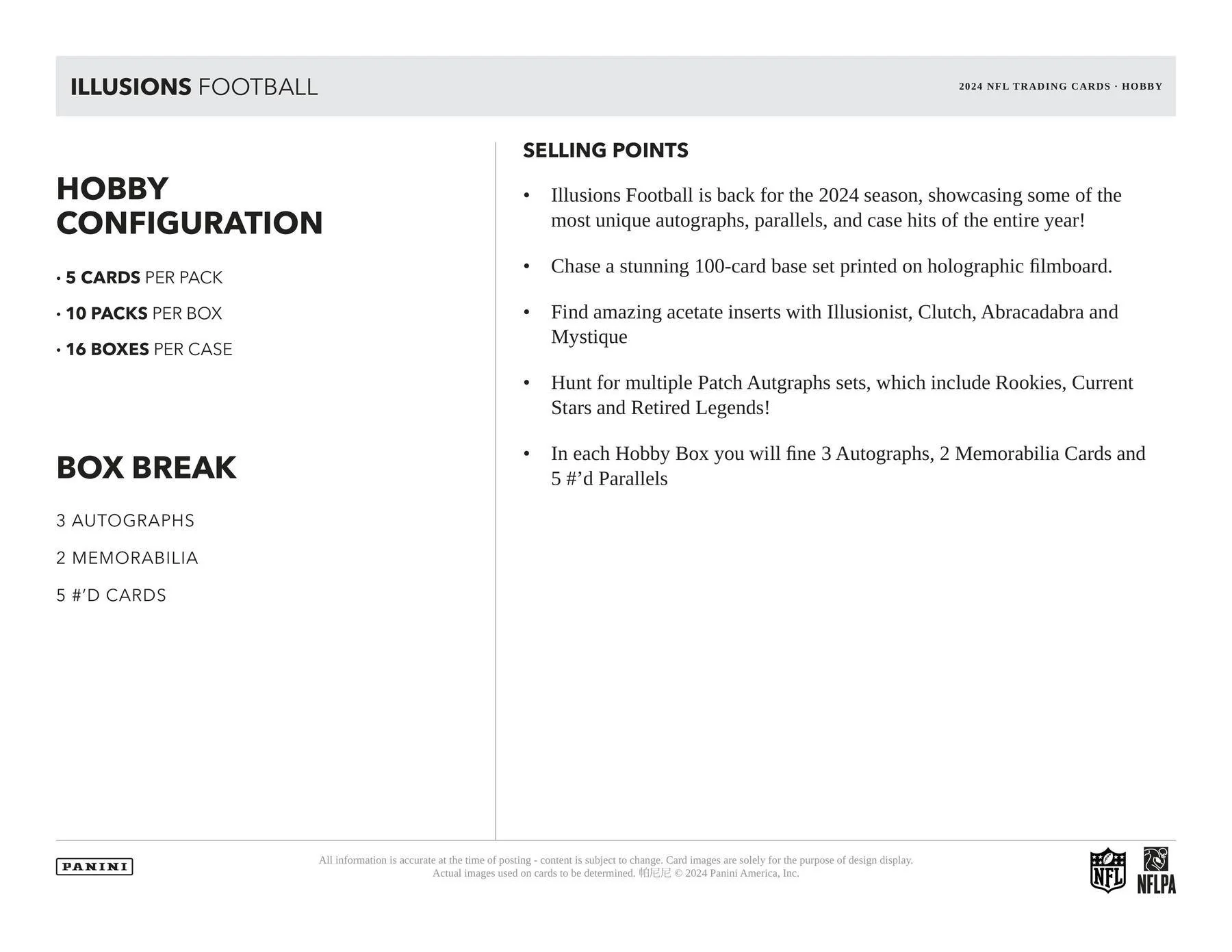 2024 Panini Illusions Football Hobby Box - Image 6