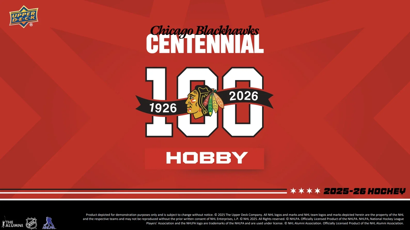 2025-26 Upper Deck Blackhawks Centennial Hobby Case (16 Tins per case) - Image 2