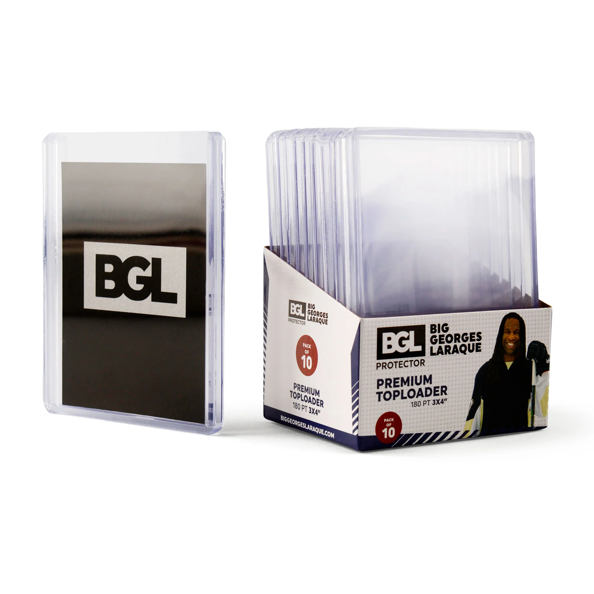 BIG GEORGES LARAQUE Premium Toploaders 3 x 4 (180pt) (Lot of 2) - Image 3