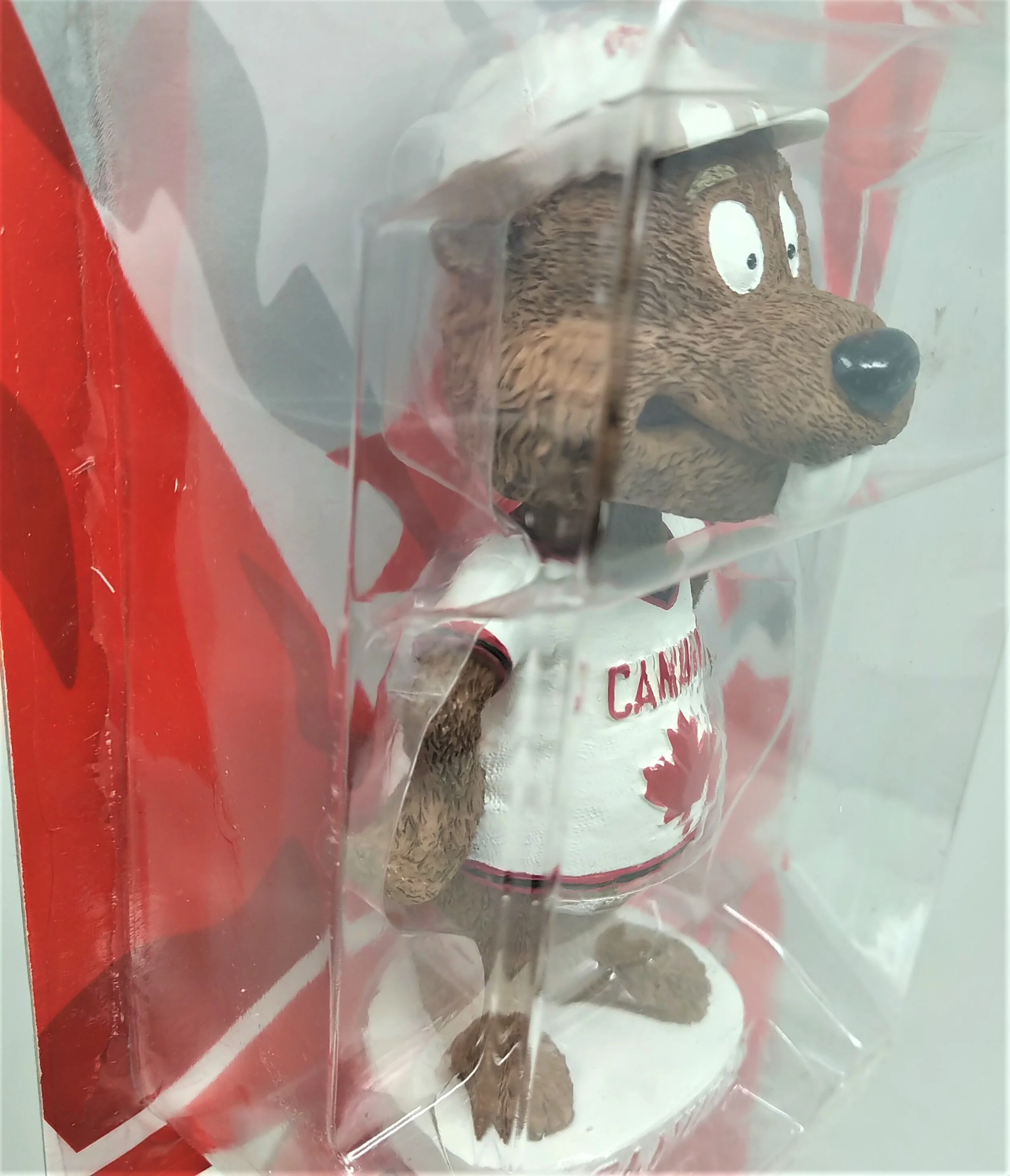 Canada Canuck Beaver Buddy Mini Bobblehead Doll & Canada Hat Set - Image 3