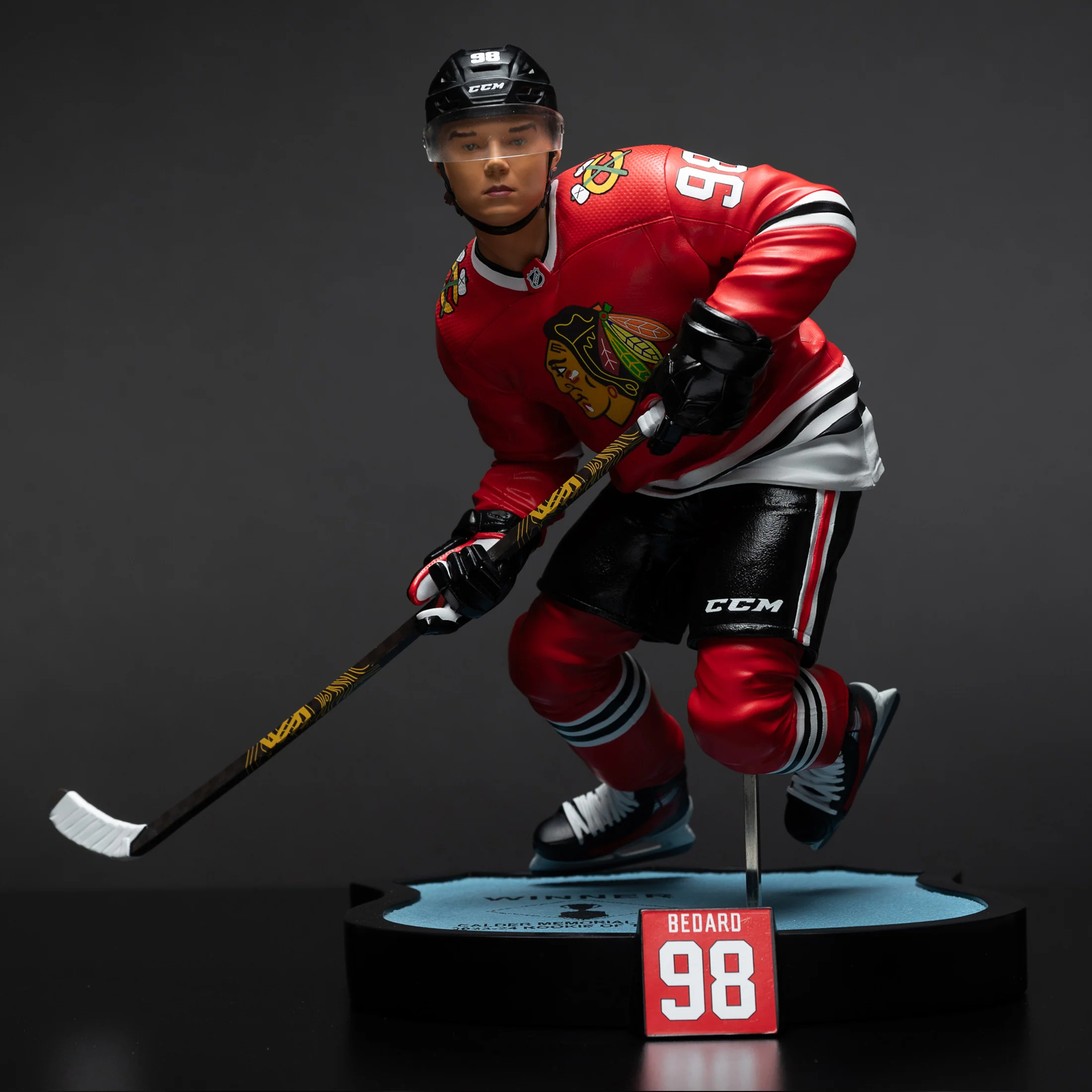 NHL Resin Statue Conner Bedard Chicago BlackHawks Limited Edition (Numbered to 300) - Image 6