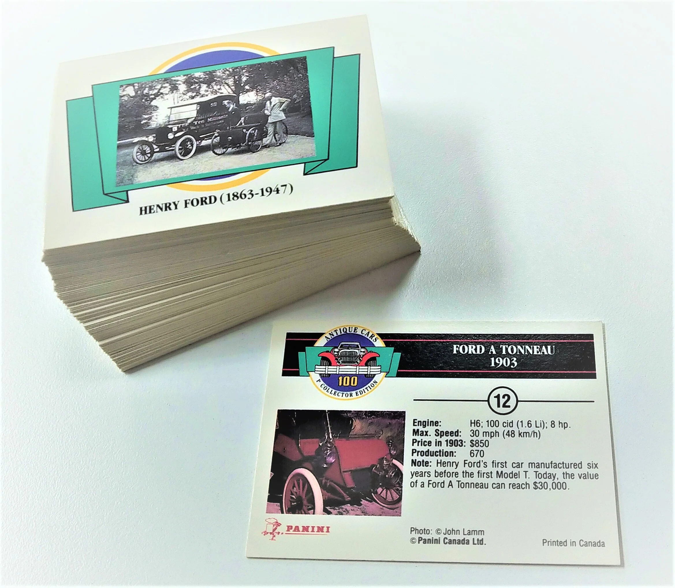 Panini Antique Cars 1st Collector Edition Complete 100 Card Set - Image 5