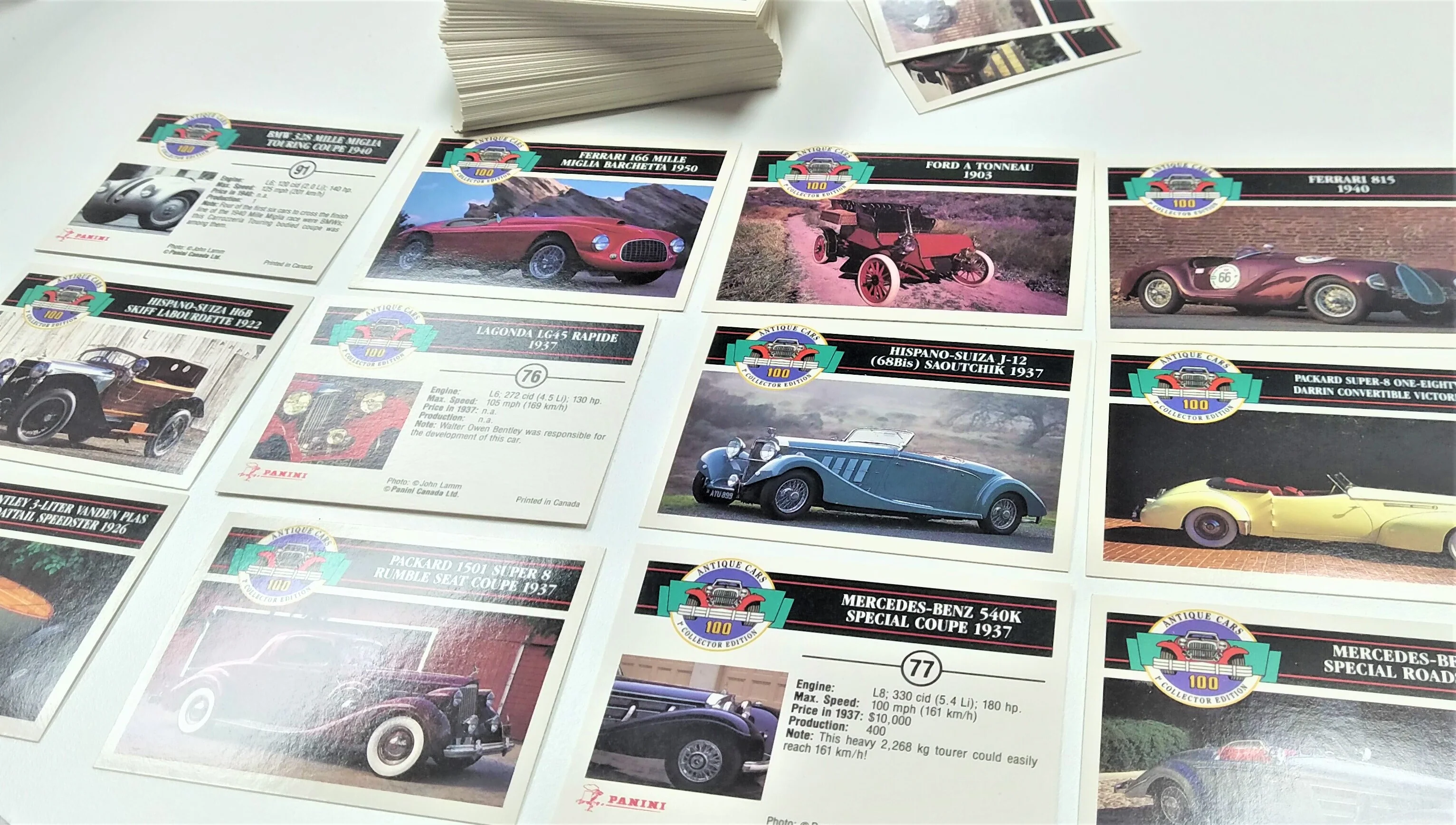 Panini Antique Cars 1st Collector Edition Complete 100 Card Set - Image 6