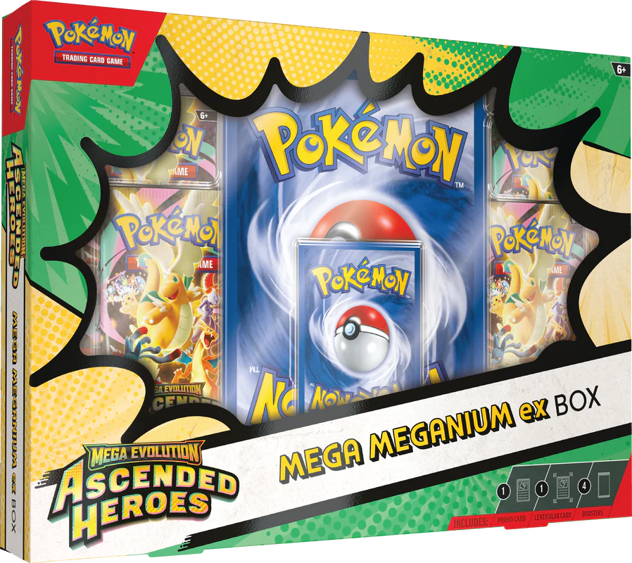Pokemon Ascended Heroes Mega Meganium/Embore/Feraligatr EX