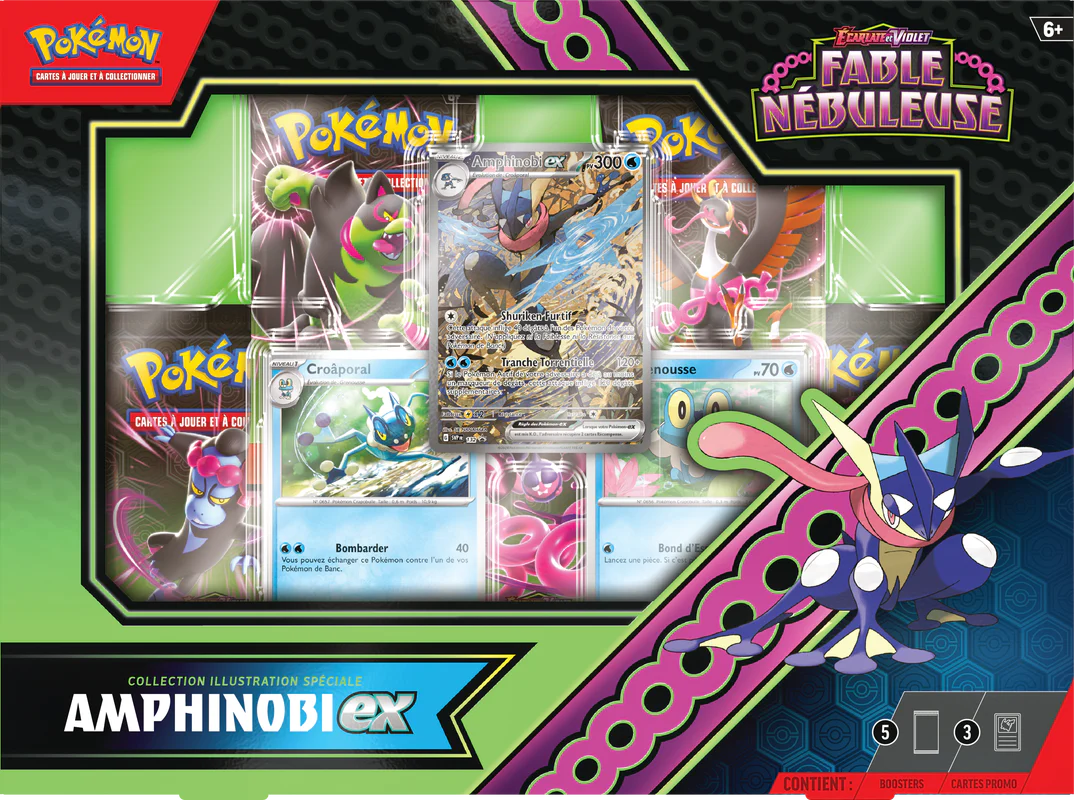 Pokemon Écarlate et Violet Fable Nébuleuse Hyporoi EX/Amphinobi EX La Boîte Collection Illustration Spéciale (French)